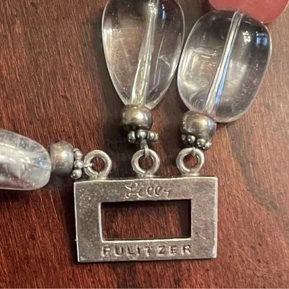 Lilly Pulitzer 3-Strand 18” Beaded Necklace Clear/White/Coral/Jade/Purple LP925 - Picture 5 of 7